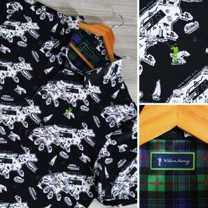 William Murray NYC Icons All Over Print Men's 2XL Performance Golf Polo Shirt